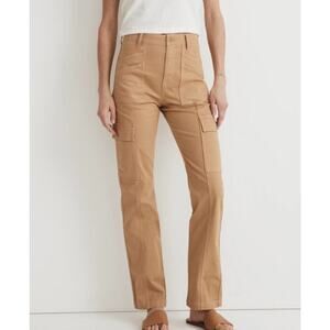 Madewell 27 Pants 90s Straight Cargo Khaki Sand Dune High Rise Garment Dyed